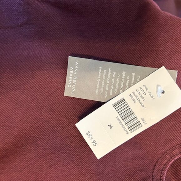 Lane Bryant Tighter Tummy Fit High-Rise Straight Jean - Burgundy NWT - Picture 5 of 6